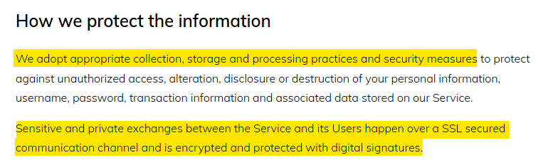 BitChute 'How we protect the information' 