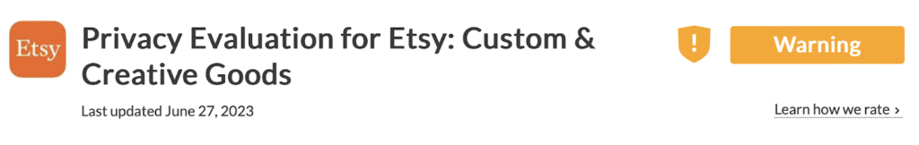 The Common Sense Privacy Program - Etsy evaluation