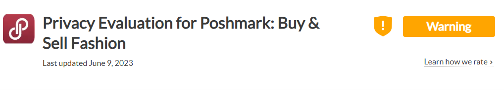 Poshmark privacy evaluation by the Common Sense Privacy Program 