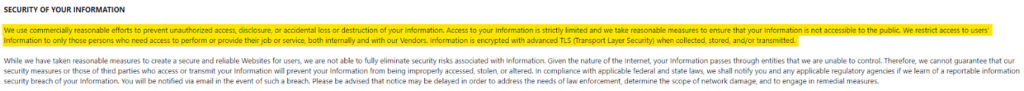 Flash Rewards "Security of your information"