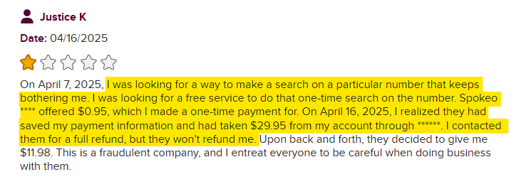 Spokeo negative review