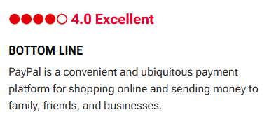 PayPal PCMag rating ("Excellent")