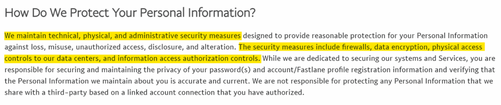 PayPal "How Do We Protect Your Personal Information?"