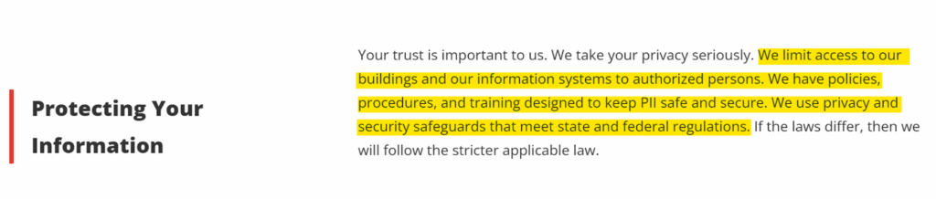 Colonial Penn 'Protecting Your Information' 