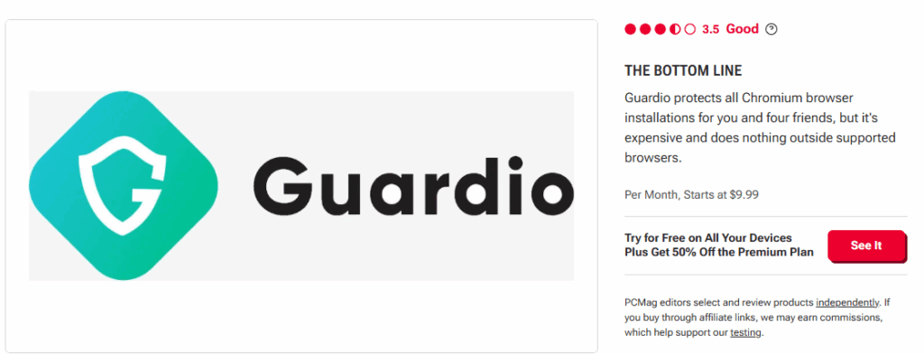 Guardio PCMag review