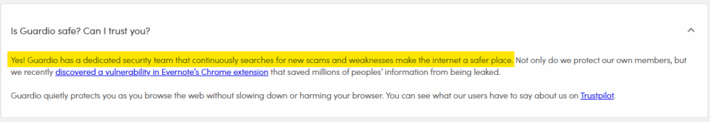 "Is Guardio safe? Can I trust you?"