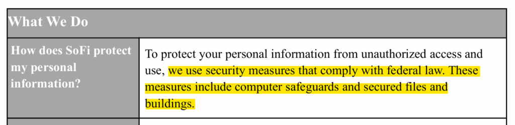 How SoFi protects customers' personal information 