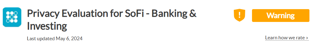 SoFi privacy policy rating by the Common Sense Privacy Program 