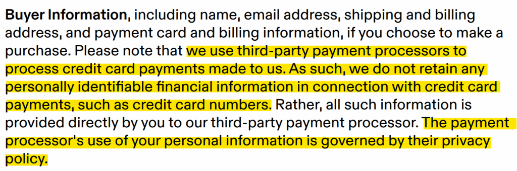 GOAT uses third-party payment processors and their use of personal information is governed by their privacy policy 