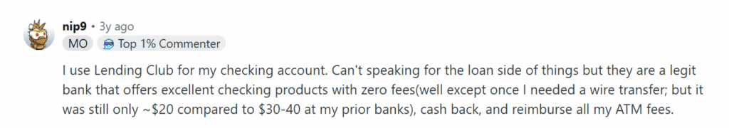 Positive Reddit post about Lending Club 
