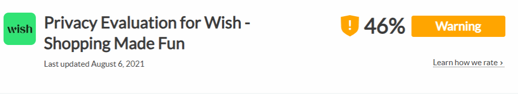 The Common Sense Privacy Program evaluation for Wish