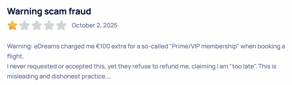 Negative eDreams review 