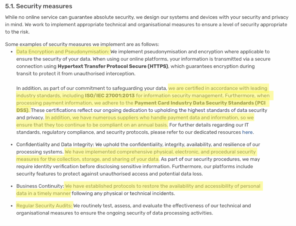 eDreams security measures
