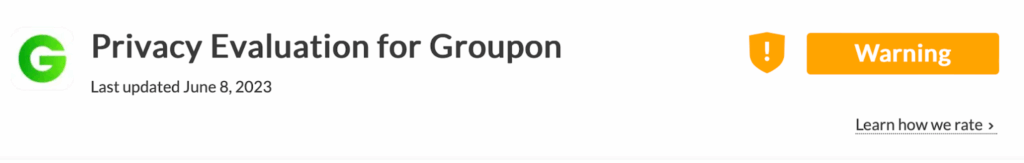 Groupon privacy evaluation by the Common Sense Privacy Program 