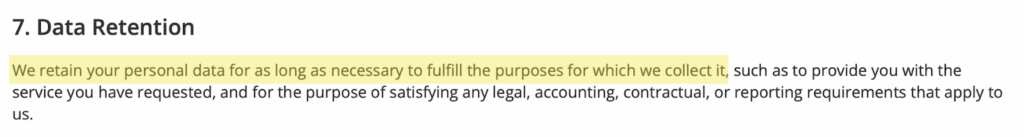 NetCredit data retention