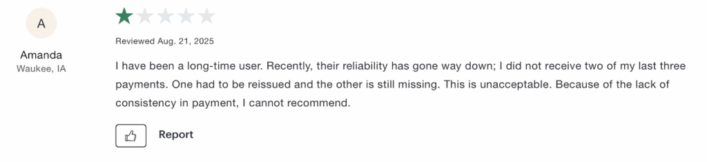 Negative Rakuten review