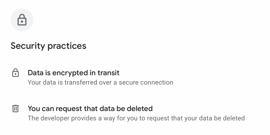 Shop App security practices as per Google Play