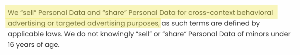 Super.com data selling and sharing practices 