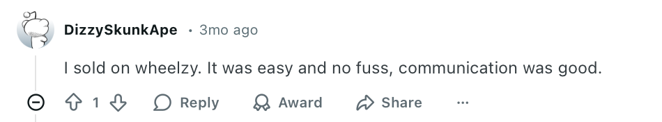 Positive Reddit comment about Wheelzy