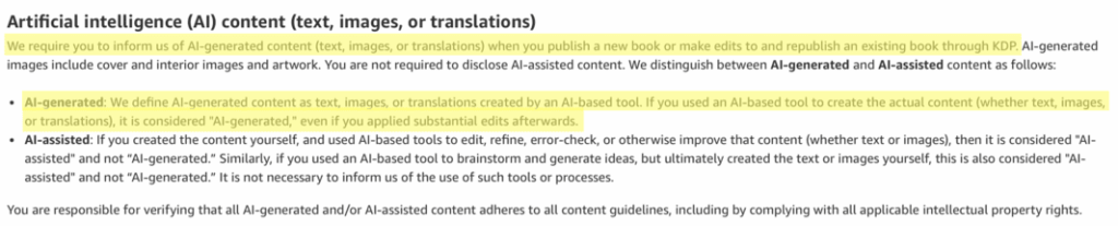 Amazon AI content guidelines 