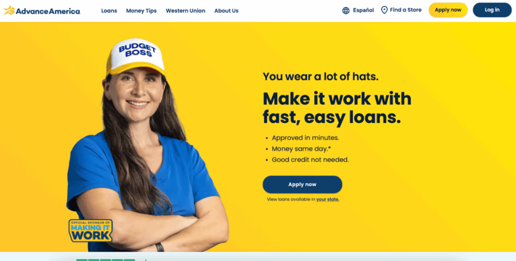 Advance America homepage