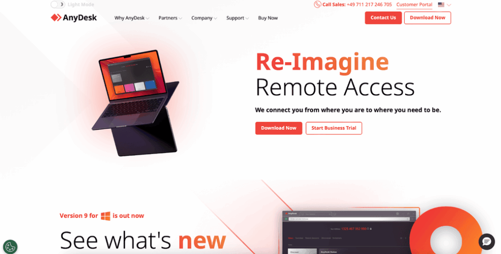 AnyDesk homepage