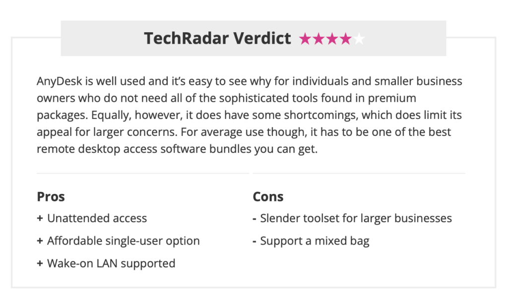 AnyDesk TechRadar review