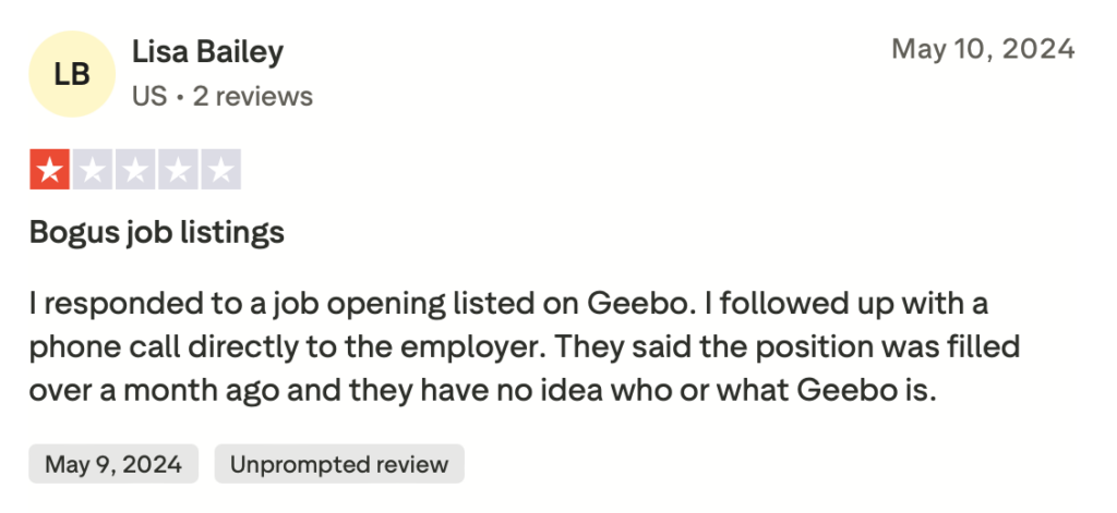 Negative Geebo review