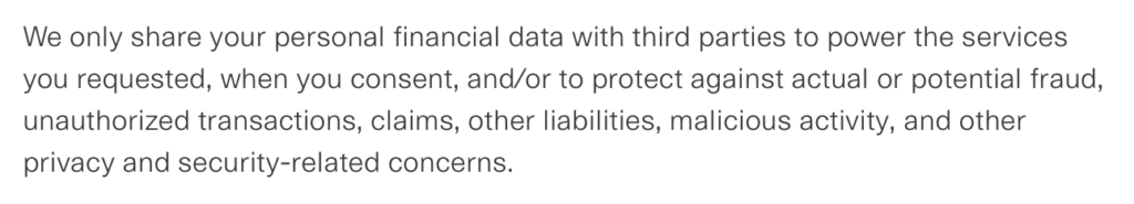 Plaid personal financial data sharing