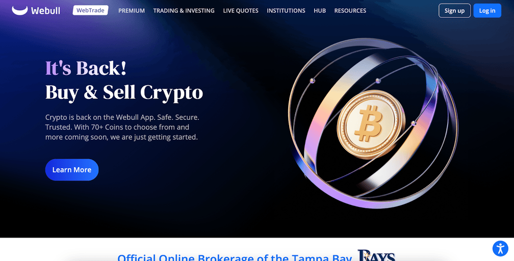 WeBull homepage