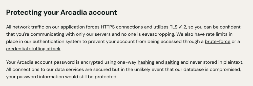 'Protecting your Arcadia account'