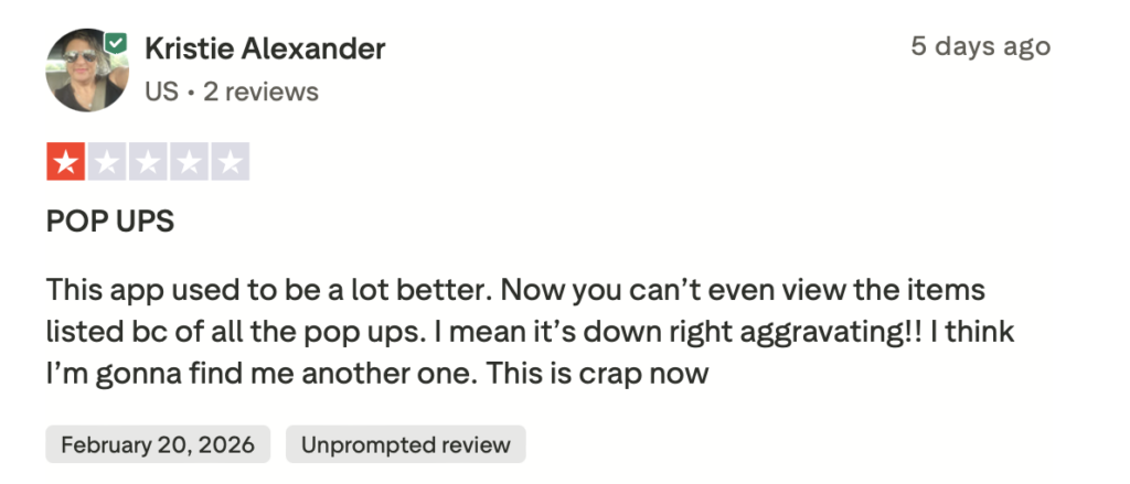 Negative OfferUp review