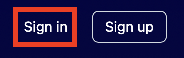 GitHub "Sign in" button 