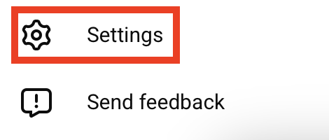 YouTube "Settings" link 
