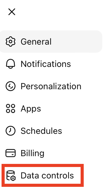 ChatGPT "Data controls"