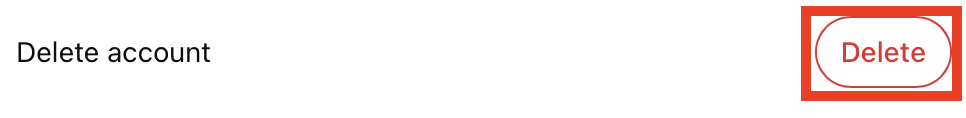 "Delete" button for ChatGPT account deletion