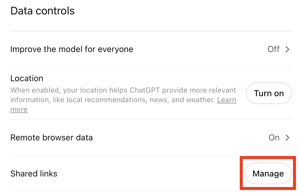 ChatGPT 'Shared links'