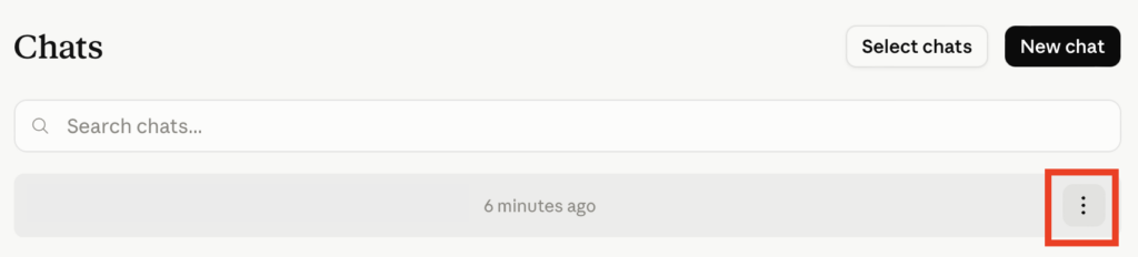 Claude chat three dot icon