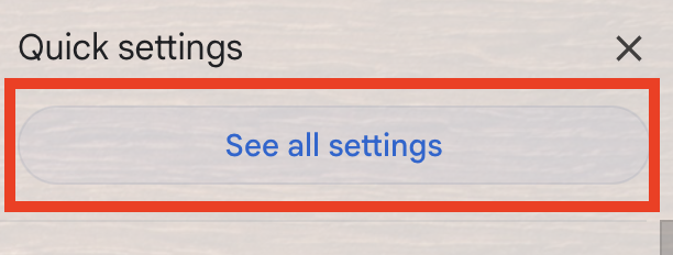 Gmail "See all settings" button 