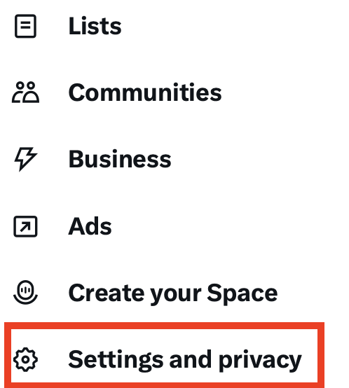 Grok "Settings and privacy" 