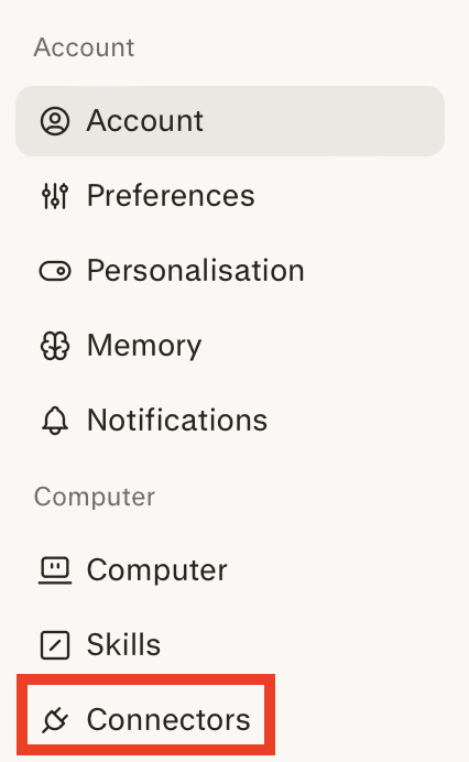 Perplexity "Connectors" setting