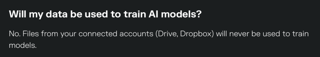 Perplexity 'Will my data be used to train AI models?'