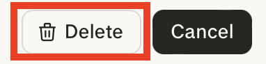 Perplexity "Delete" button