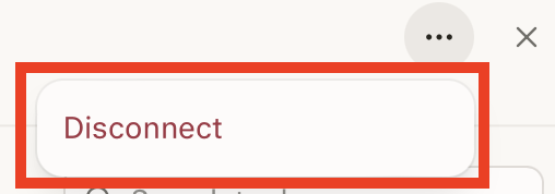 Perplexity "Disconnect" connector button