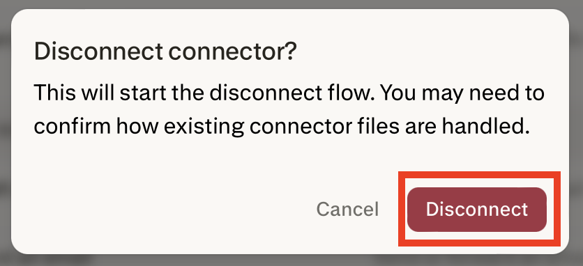 Perplexity pop-up "Disconnect connector?"