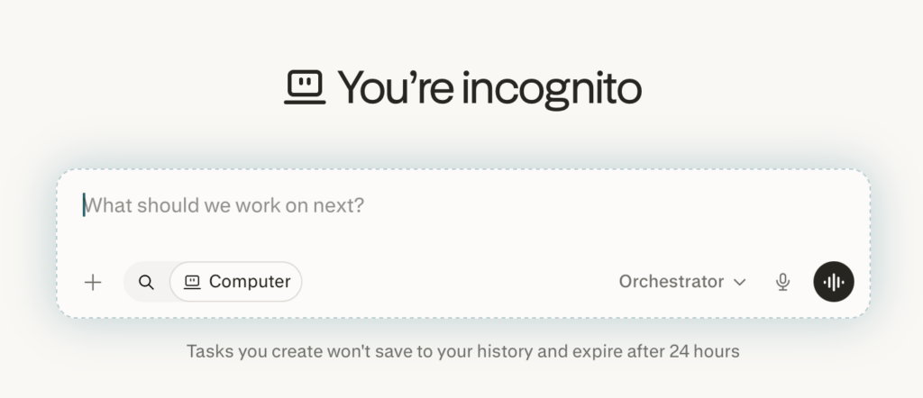Perplexity incognito mode