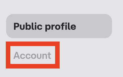 Character AI "Account" link