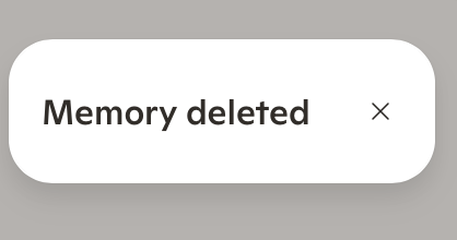 Copilot "Memory deleted" message