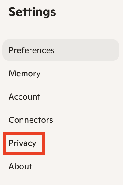 Copilot "Privacy" link