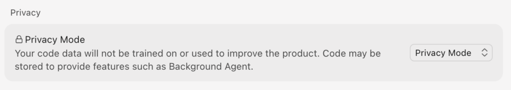 Cursor AI changed to "Privacy Mode"